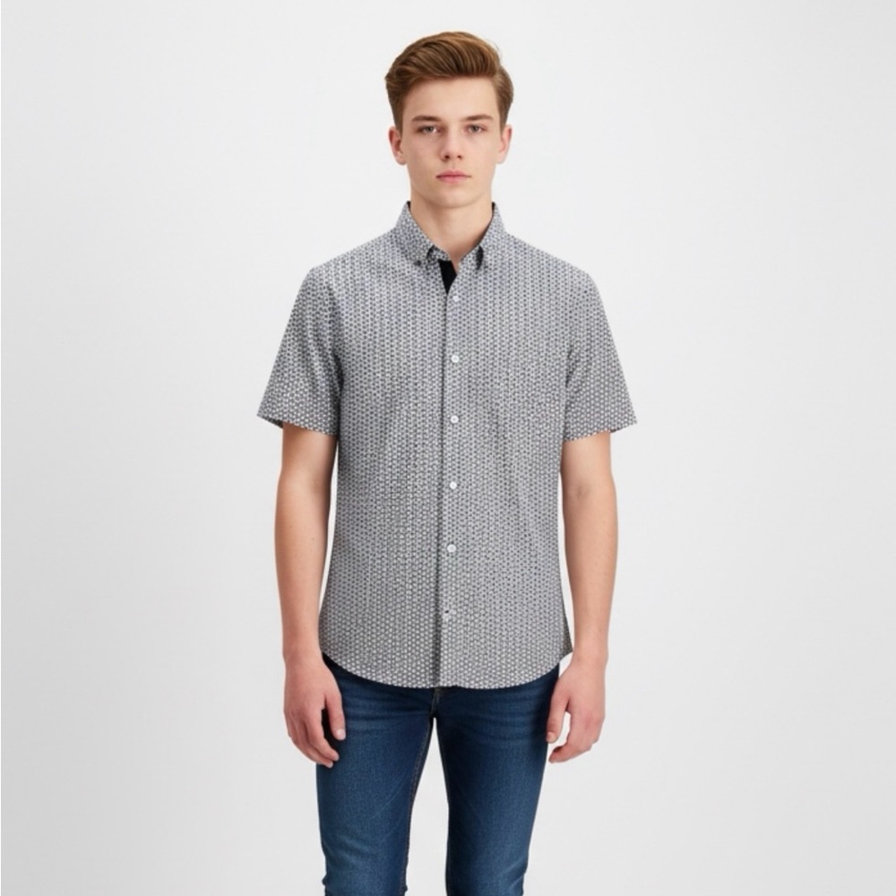 Arrow Men's Geometric Black and White Casual Shirt